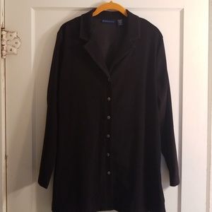 Beautiful Karen Scott Long Black Top Blouse